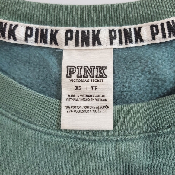 PINK Victorias Secret Blue Green Crew Neck Sweater - Picture 5 of 5